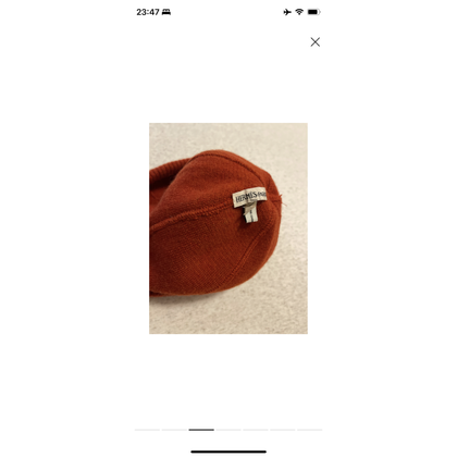 Hermès Chapeau/Casquette en Laine en Orange