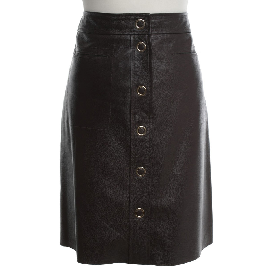 Filippa K Leather skirt in dark brown