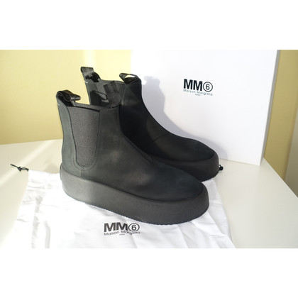 Mm6 Maison Margiela Stiefeletten aus Leder in Schwarz