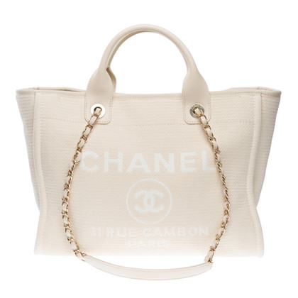 Chanel Deauville en Toile en Blanc