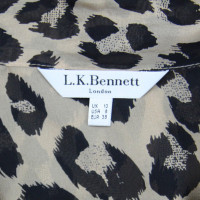L.K. Bennett Zijden blouse met animal print