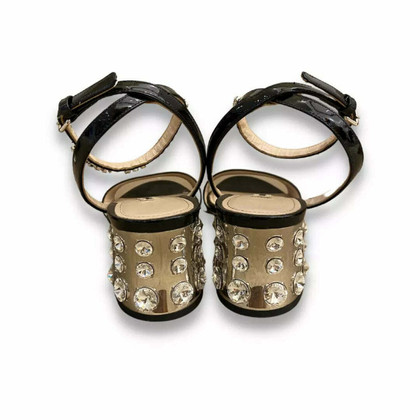 Miu Miu Sandals Patent leather in Black