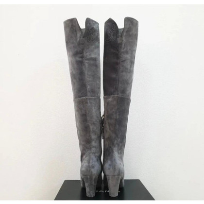 Chanel Boots Suede in Grey