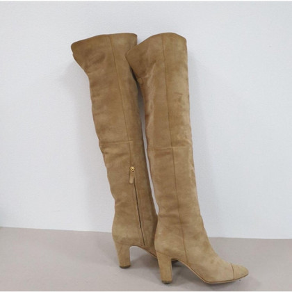 Chanel Boots Suede in Beige