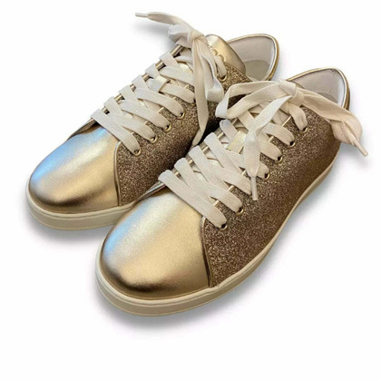 Jimmy Choo Sneaker in Pelle in Oro