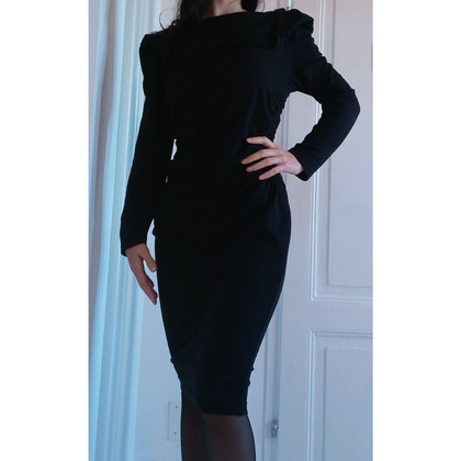 Barbara Schwarzer Kleid aus Baumwolle in Schwarz