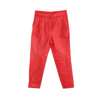 Givenchy Paire de Pantalon en Cuir en Rouge