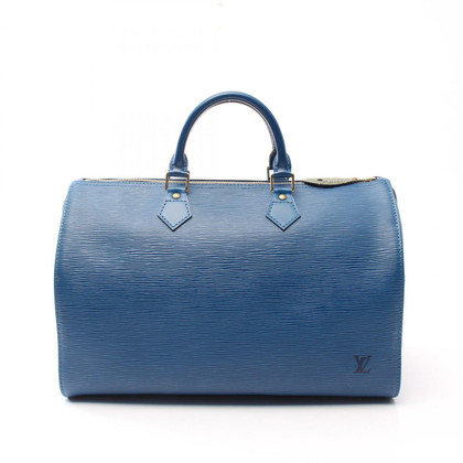 Louis Vuitton Speedy 35 Leer in Blauw