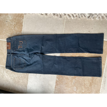 Trussardi Paire de Pantalon en Coton en Bleu