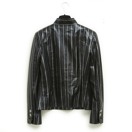 Chanel Jacke/Mantel aus Leder in Schwarz