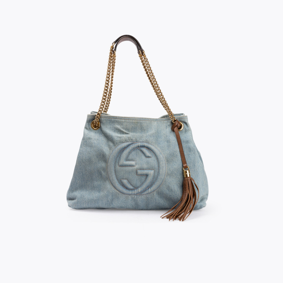 Gucci Soho Tote Bag Jeans fabric in Blue