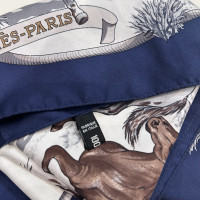 Hermès Carré 90x90 aus Seide in Blau