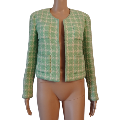 Chanel Jacke/Mantel aus Wolle in Grün