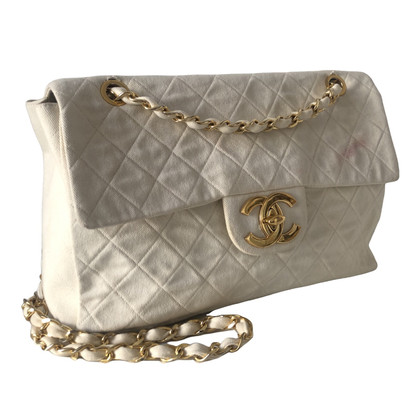 Chanel Timeless Classic in Tela in Crema