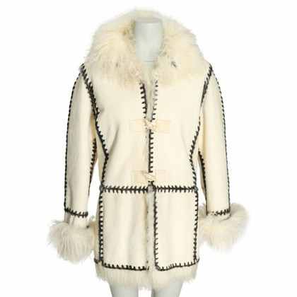 Courrèges Giacca/Cappotto in Pelle in Beige