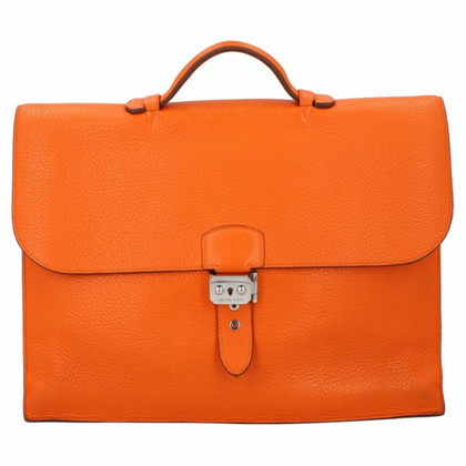 Hermès Sac A Depeches Leather in Orange