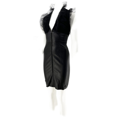 Jitrois Kleid aus Leder in Schwarz