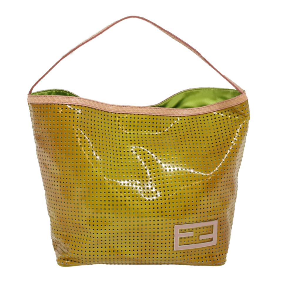 Fendi Tote bag Patent leather in Yellow