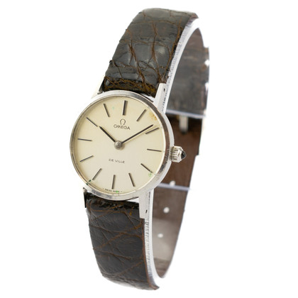 Omega Armbanduhr aus Stahl in Weiß