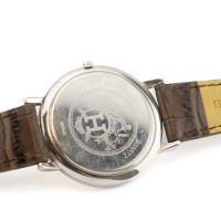 Hermès Armbanduhr aus Stahl in Creme