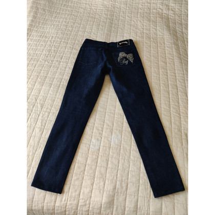 Be Blumarine Trousers Cotton in Blue