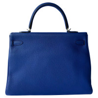 Hermès Kelly Bag 35 en Cuir en Bleu