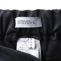 Other Designer Steven-K - trousers leather in black