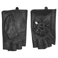 Karl Lagerfeld Gloves with gemstone trimming