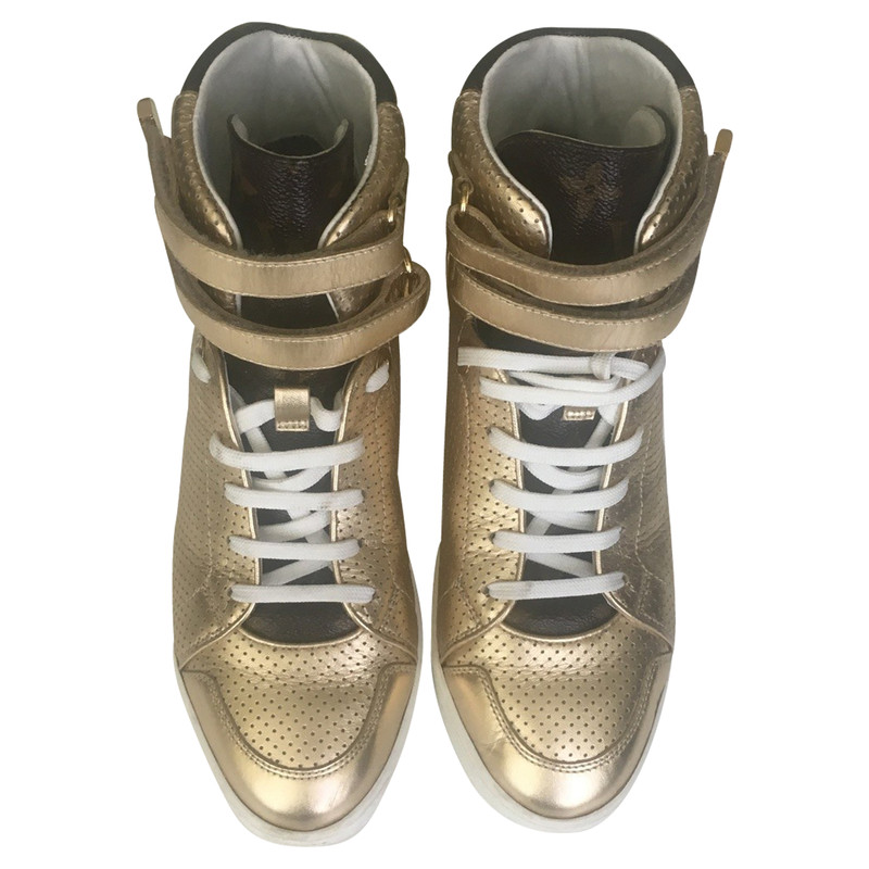 louis vuitton gold trainers