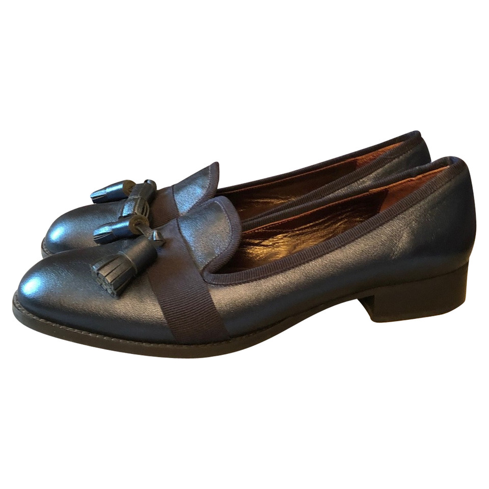Carel Slippers/Ballerinas Leather in Petrol