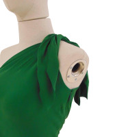 Gucci Grünes Seidenkleid mit Gürtel