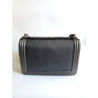 Chanel Boy Bag Leather in Silvery
