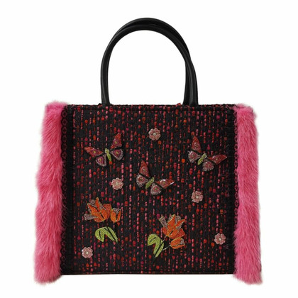 Carlo Zini Handbag Fur in Pink