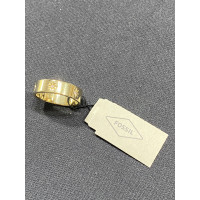 Fossil Ring aus Stahl in Gold