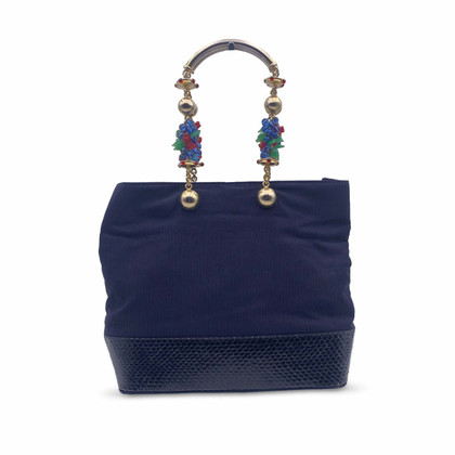 Gianni Versace Tote bag in Tela in Blu