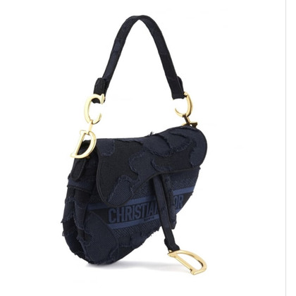 Dior Saddle Bag in Cotone in Blu