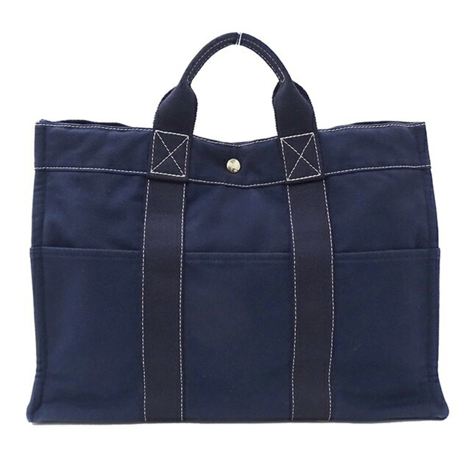 Hermès Tote Bag aus Canvas in Blau