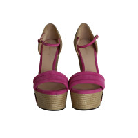 Gucci Chaussures compensées en Daim en Rose/pink