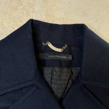 Calvin Klein Jacke/Mantel aus Wolle in Blau