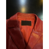 Prada Veste/Manteau en Cuir en Rouge
