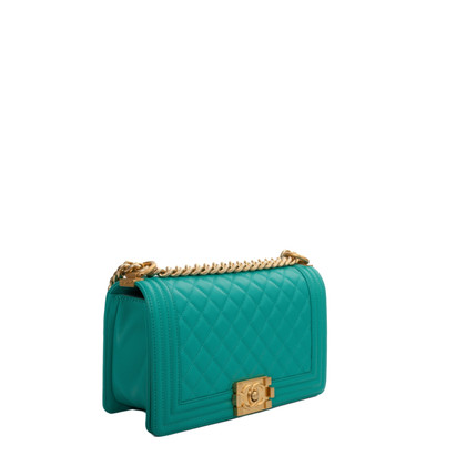 Chanel Boy Bag Leather in Turquoise