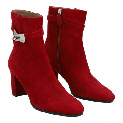 Hermès Ankle boots Suede in Red