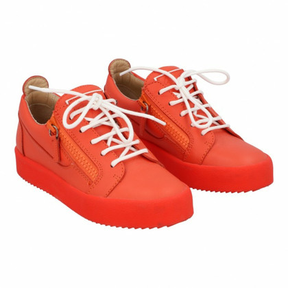 Giuseppe Zanotti Chaussures de sport en Cuir en Orange
