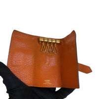 Hermès Béarn Key Ring Leather in Orange