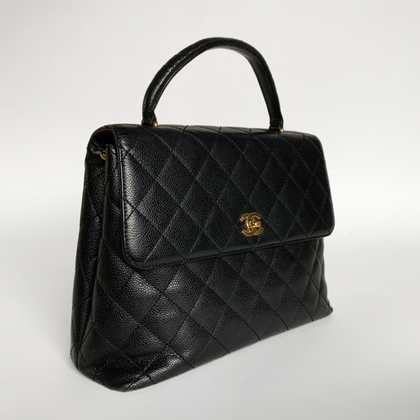 Chanel Coco Handle Bag aus Leder in Schwarz