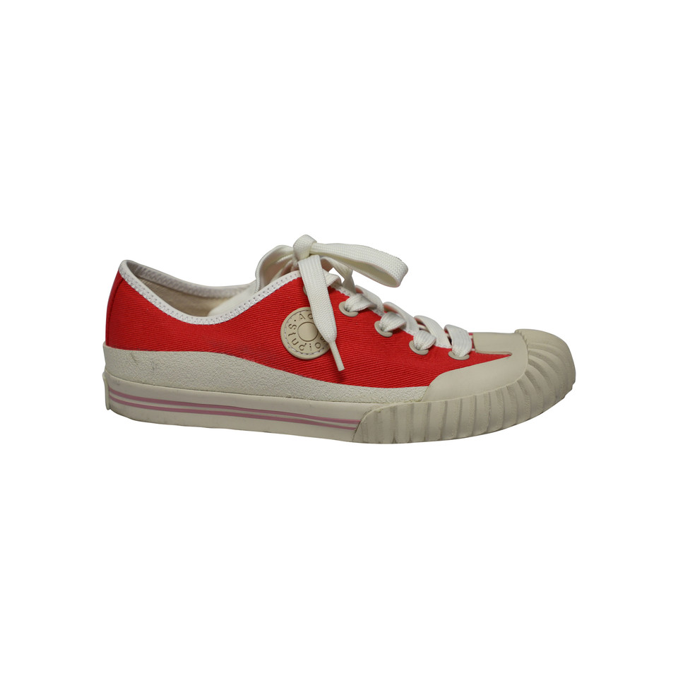 Acne Sneaker in Cotone in Rosso