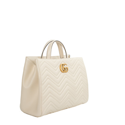 Gucci Marmont Shopping Bag aus Leder in Weiß