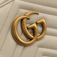 Gucci Marmont Shopping Bag in Pelle in Bianco