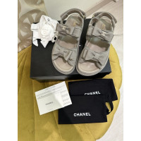 Chanel Sandals Leather in Grey