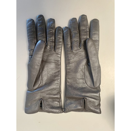 Gucci Handschuhe aus Leder in Silbern